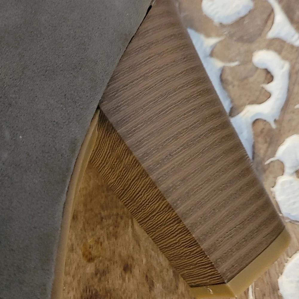 G by Guess Gladiator Stlye Peep-toe Suede Shoes w/Stacked Heel - Taupe - Picture 3 of 12